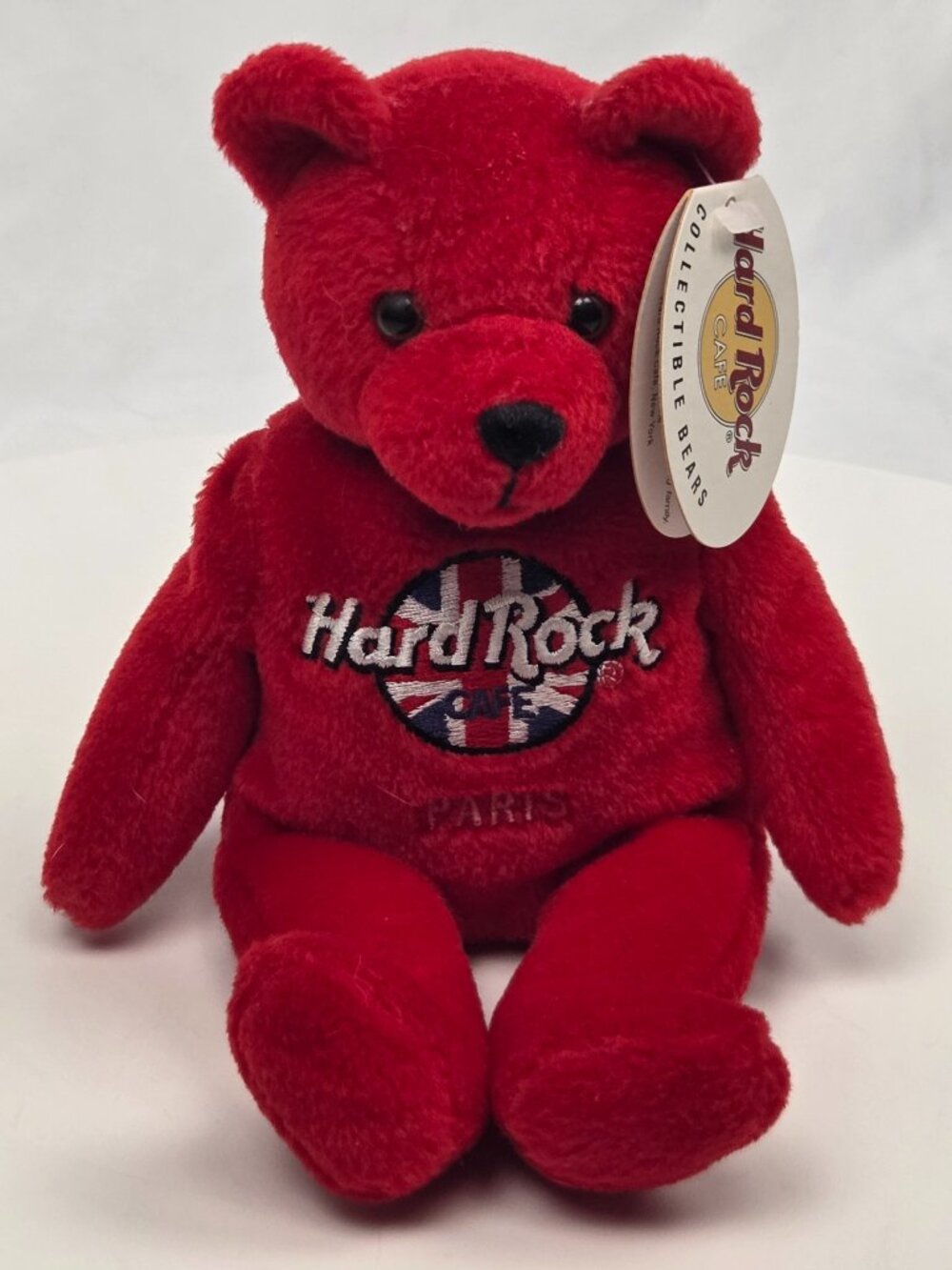 2000 Hard Rock Cafe Paris Red Plush Bear 8.5" NWT